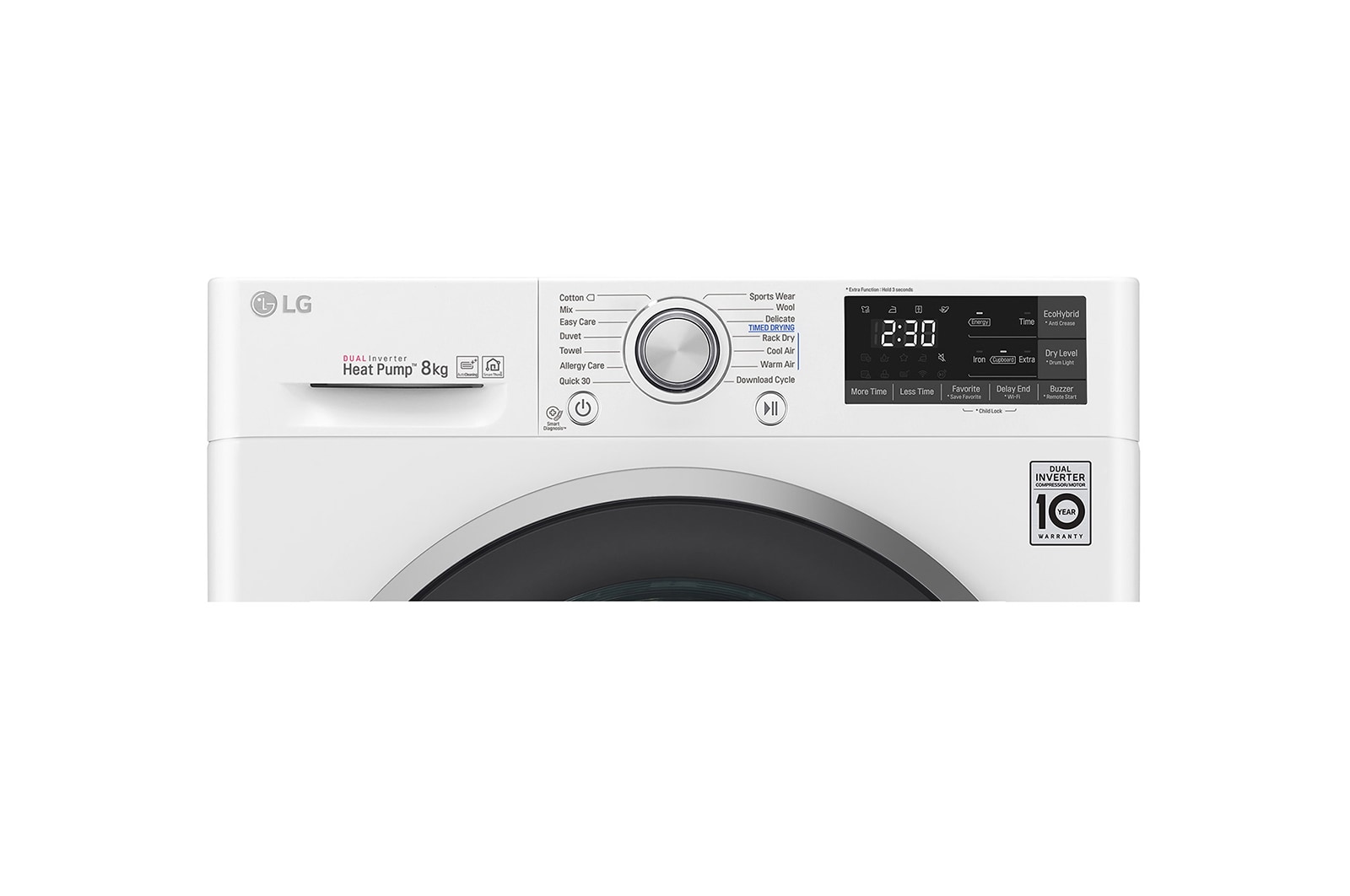 LG 8-kg DUAL Inverter Heat Pump™ -tørretumbler med ™ Eco Hybrid™ og Varmepumpe Teknologi, P0AQTR2W9