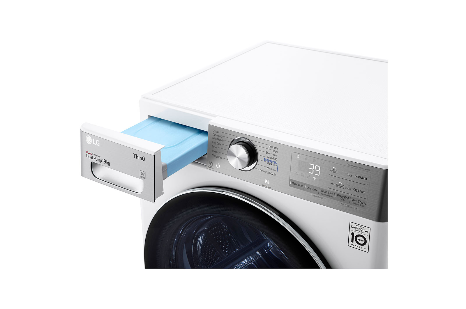 LG 9-kg DUAL Inverter Heat Pump™ -tørretumbler med ™ Eco Hybrid™ og Varmepumpe Teknologi, P0AVVR2W9