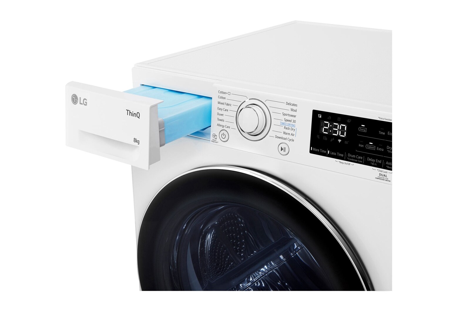 LG 8-kg DUAL Inverter Heat Pump™ -tørretumbler med Eco Hybrid™ og Varmepumpe Teknologi, RC7DN8029