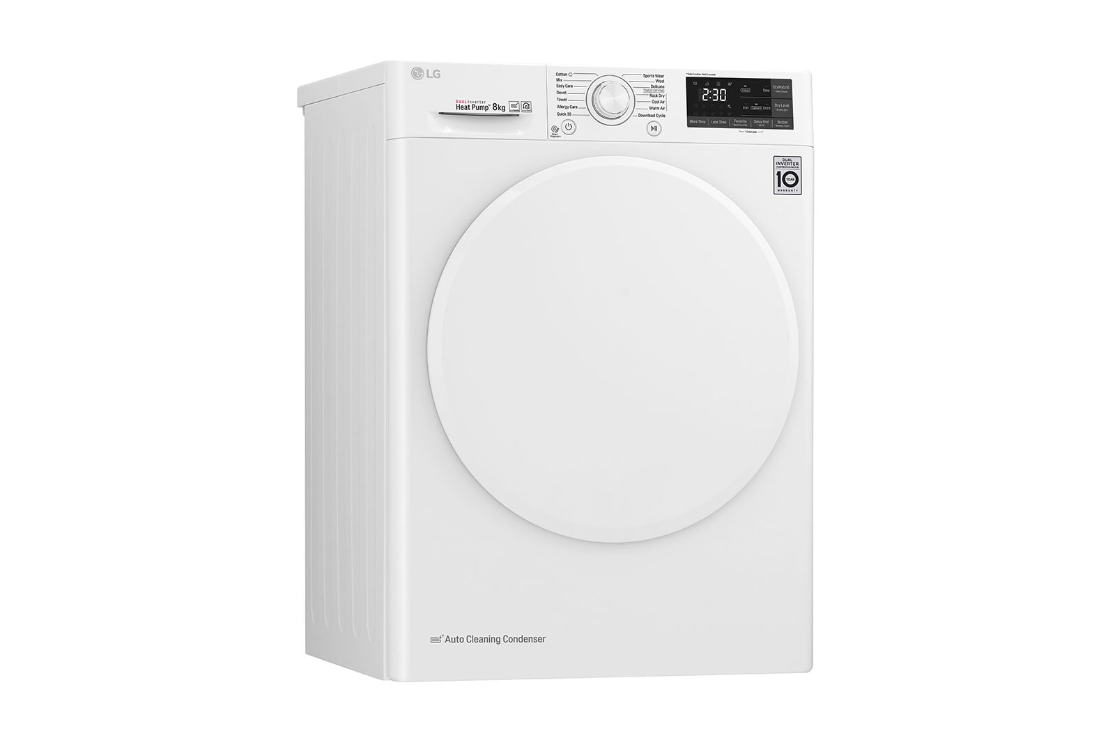 LG 8-kg DUAL Inverter Heat Pump™ -tørretumbler med ™ Eco Hybrid™ og Varmepumpe Teknologi, RC80S2AV0W