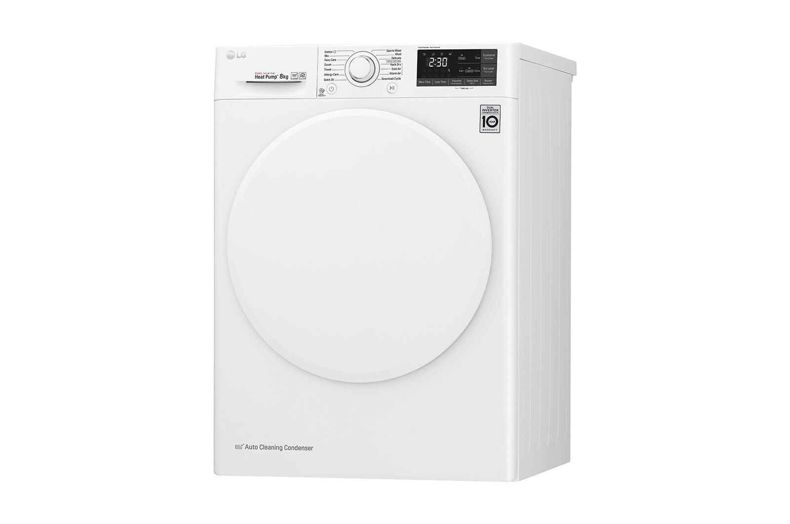 LG 8-kg DUAL Inverter Heat Pump™ -tørretumbler med ™ Eco Hybrid™ og Varmepumpe Teknologi, RC80S2AV0W