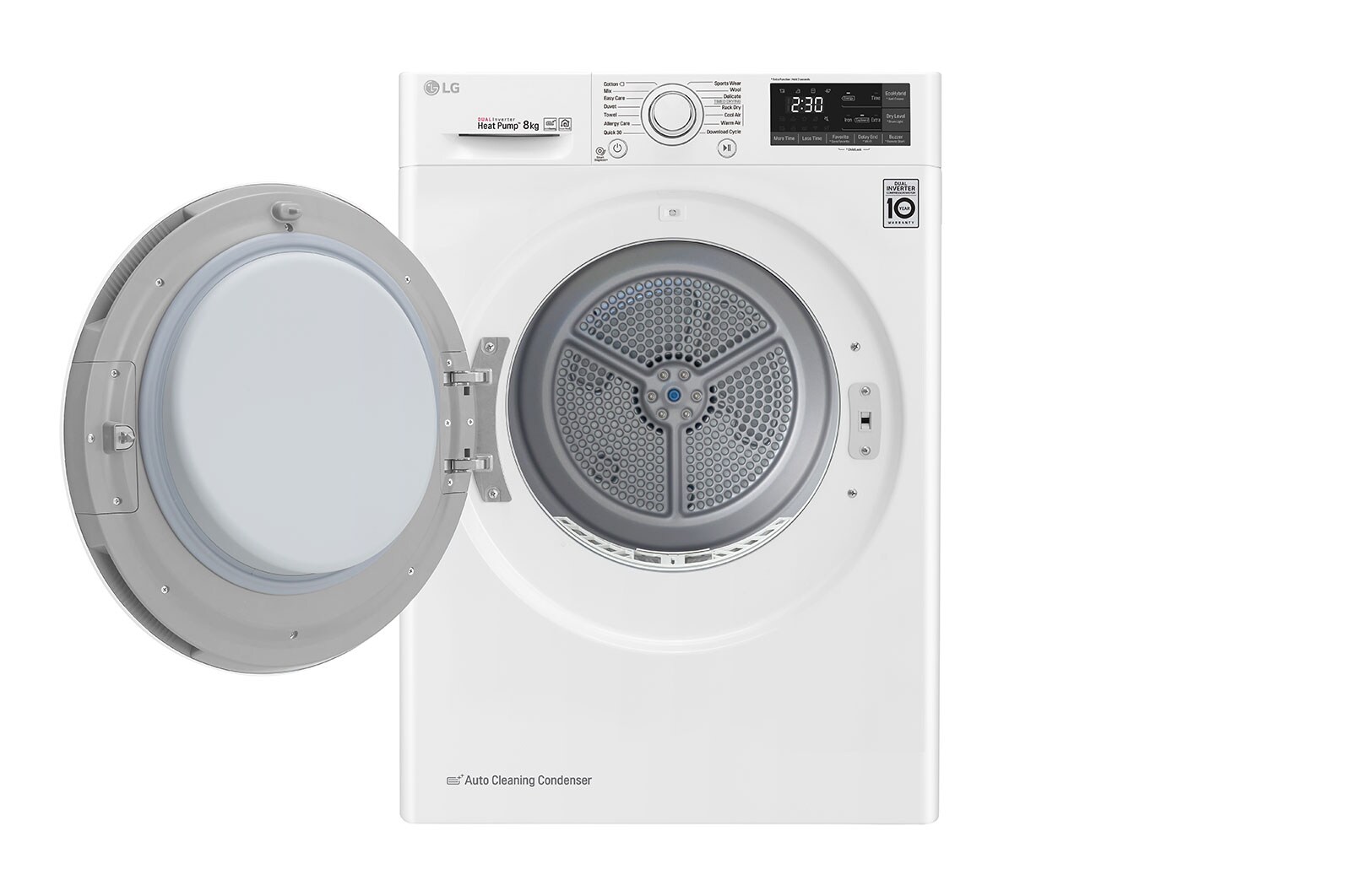 LG 8-kg DUAL Inverter Heat Pump™ -tørretumbler med ™ Eco Hybrid™ og Varmepumpe Teknologi, RC80S2AV0W