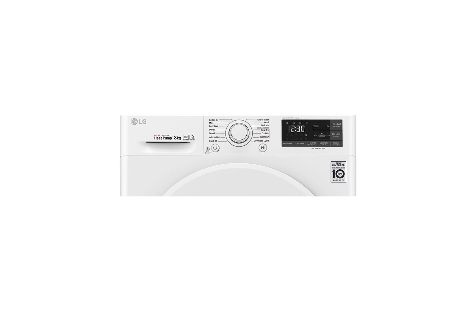 LG 8-kg DUAL Inverter Heat Pump™ -tørretumbler med ™ Eco Hybrid™ og Varmepumpe Teknologi, RC80S2AV0W