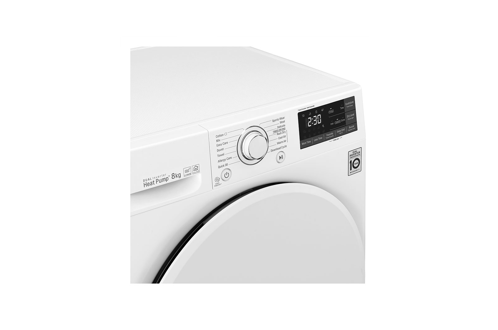 LG 8-kg DUAL Inverter Heat Pump™ -tørretumbler med ™ Eco Hybrid™ og Varmepumpe Teknologi, RC80S2AV0W