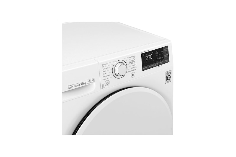 LG 8-kg DUAL Inverter Heat Pump™ -tørretumbler med ™ Eco Hybrid™ og Varmepumpe Teknologi, RC80S2AV0W