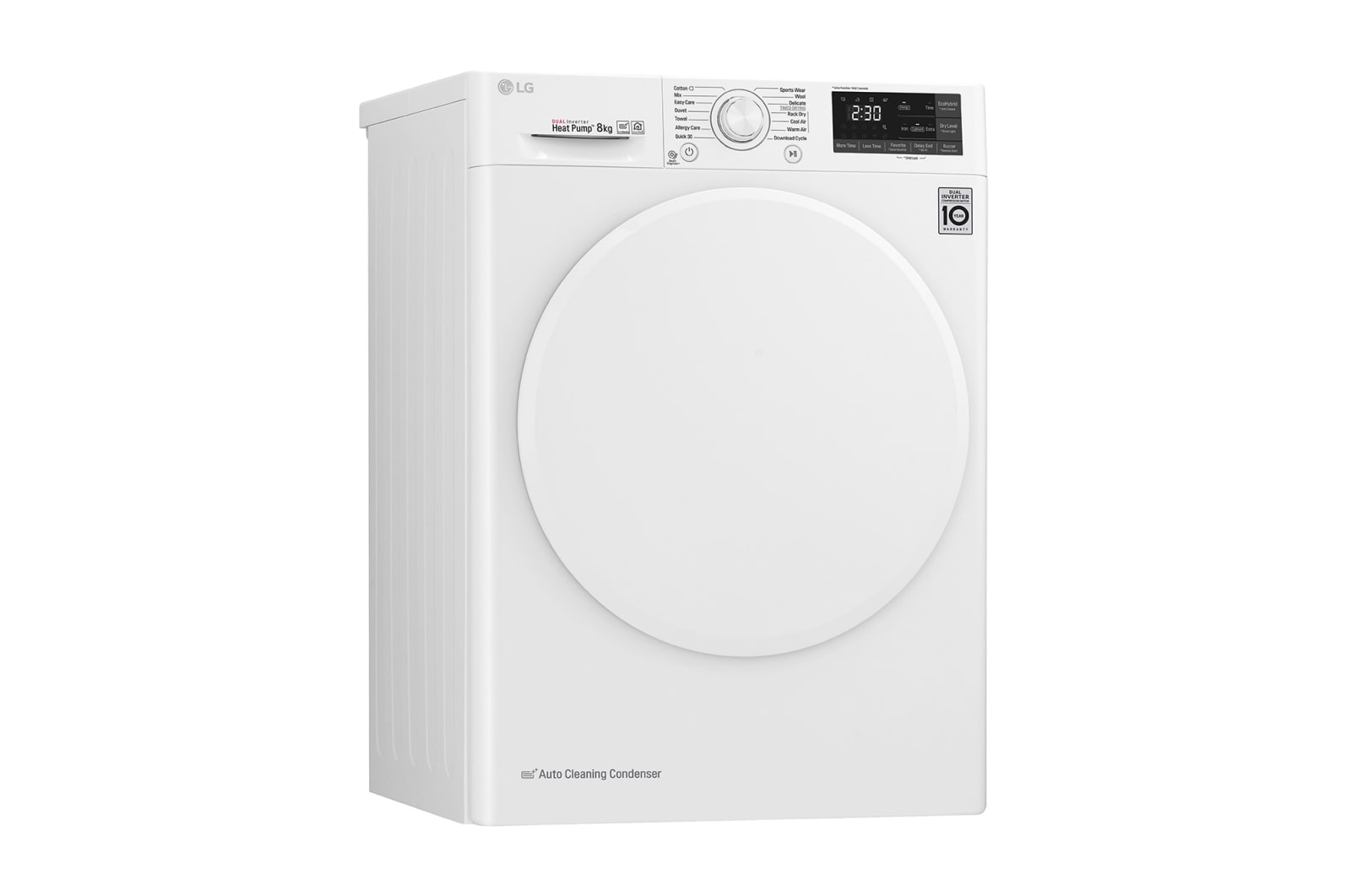 LG 8-kg DUAL Inverter Heat Pump™ -tørretumbler med ™ Eco Hybrid™ og Varmepumpe Teknologi, RC80U2AV0W