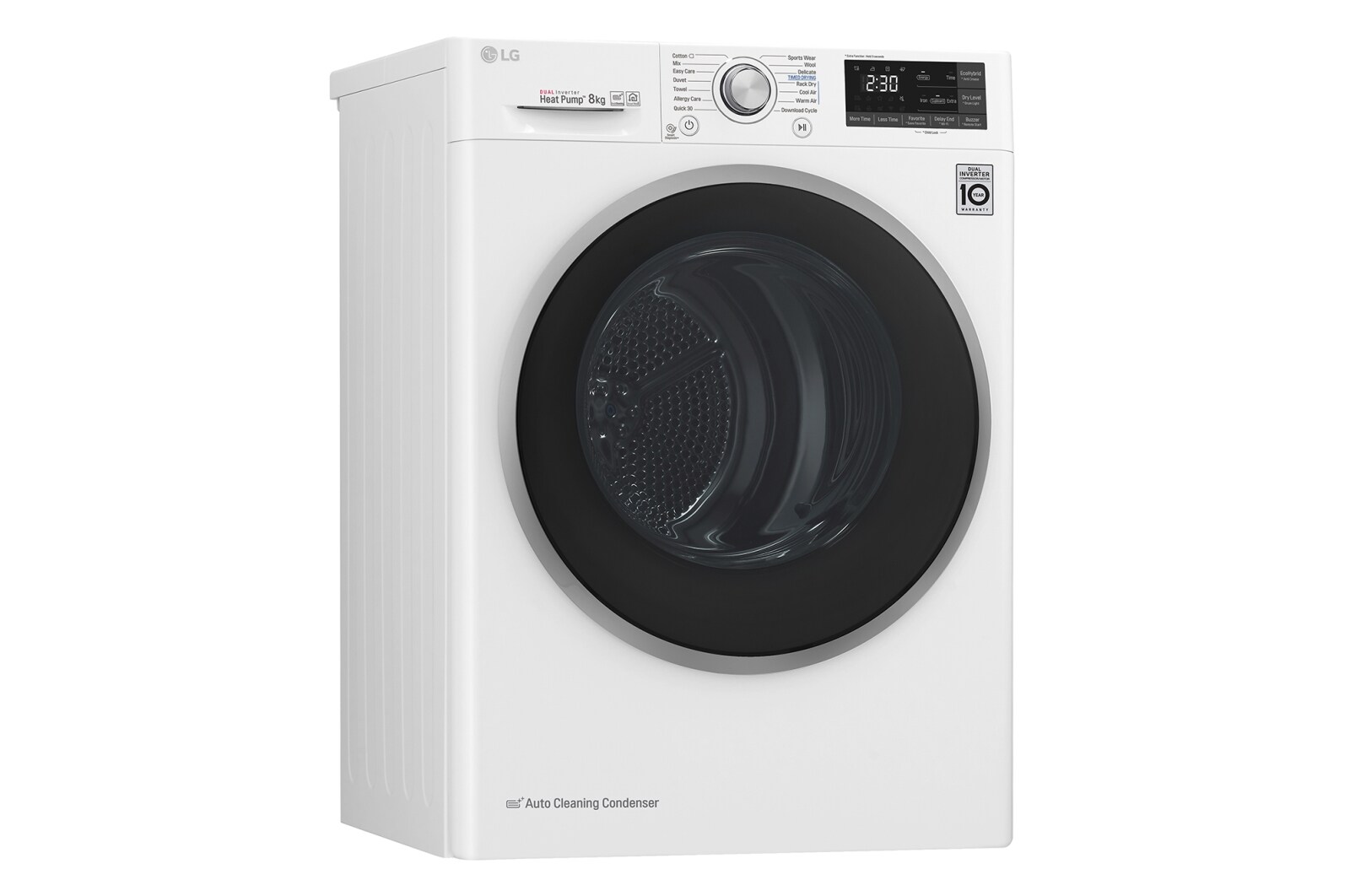 LG 8-kg DUAL Inverter Heat Pump™ -tørretumbler med ™ Eco Hybrid™ og Varmepumpe Teknologi, RC80U2AV3W