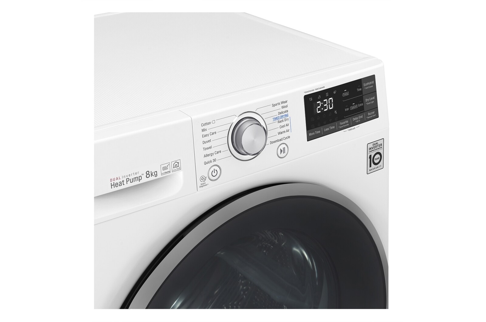LG 8-kg DUAL Inverter Heat Pump™ -tørretumbler med ™ Eco Hybrid™ og Varmepumpe Teknologi, RC80U2AV3W