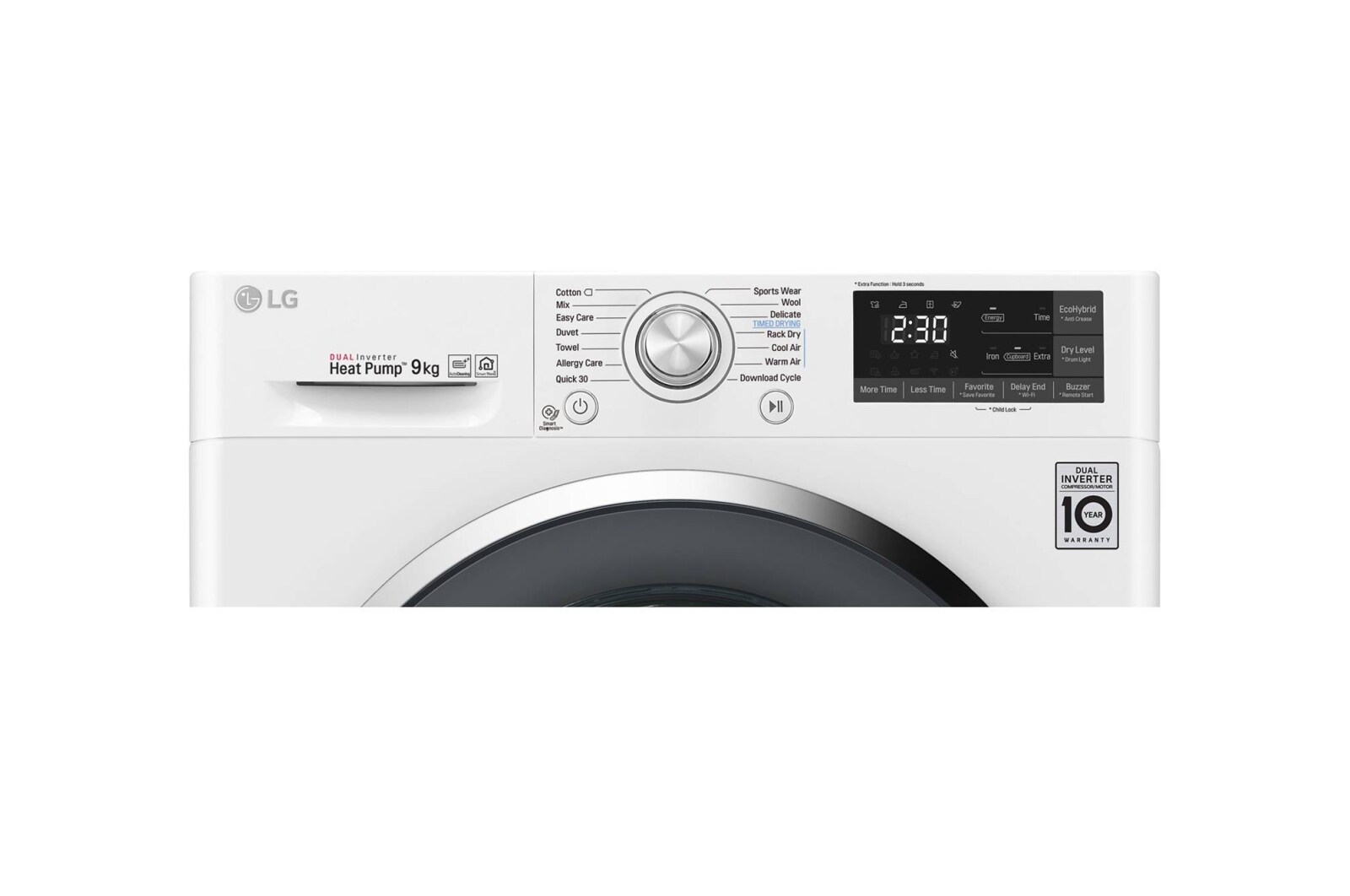 LG 9-kg DUAL Inverter Heat Pump™ -tørretumbler med ™ Eco Hybrid™ og Varmepumpe Teknologi, RC9DN9029