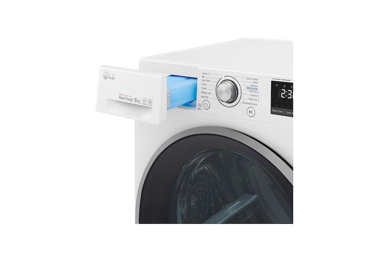 LG 8-kg DUAL Inverter Heat Pump™ -tørretumbler med ™ Eco Hybrid™ og Varmepumpe Teknologi, S0RC308N1W9