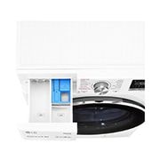 LG 9 kg / 6 kg Kombineret vaskemaskine/tørretumbler(Hvid) - Steam, Energiklasse E, TurboWash™, AI DD™, Smart Diagnosis™ med Wi-Fi, W4DV709H1W