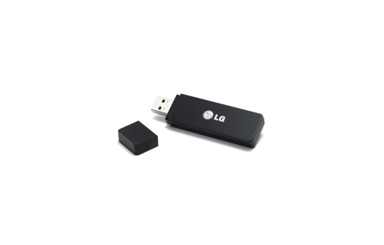 Visning forfra af Trådløs dongle til LG Smart TV. AN-WF100