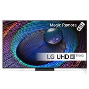 Visning forfra af LG 65&#39;&#39; UHD UR91 - 4K TV (2023) 65UR91006LA