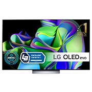 Visning forfra af LG 65&#39;&#39; OLED evo C3 - 4K TV (2023) OLED65C34LA