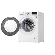 LG 8 kg / 6 kg Kombineret vaskemaskine/tørretumbler(Hvid) - Steam, Energiklasse E, AI DD™, Smart Diagnosis™ med Wi-Fi, F4DV508S0WE