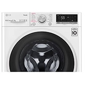 LG 8 kg / 6 kg Kombineret vaskemaskine/tørretumbler(Hvid) - Steam, Energiklasse E, AI DD™, Smart Diagnosis™ med Wi-Fi, F4DV508S0WE