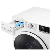 LG 8 kg / 6 kg Kombineret vaskemaskine/tørretumbler(Hvid) - Steam, Energiklasse E, AI DD™, Smart Diagnosis™ med Wi-Fi, F4DV508S0WE