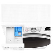 LG 8 kg / 6 kg Kombineret vaskemaskine/tørretumbler(Hvid) - Steam, Energiklasse E, AI DD™, Smart Diagnosis™ med Wi-Fi, F4DV508S0WE