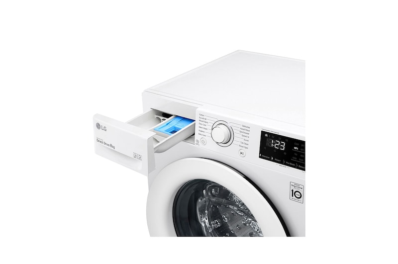 LG 8 kg Vaskemaskine(Hvid) - Energiklasse C, AI DD™, Smart Diagnosis™, F4WP308N0W
