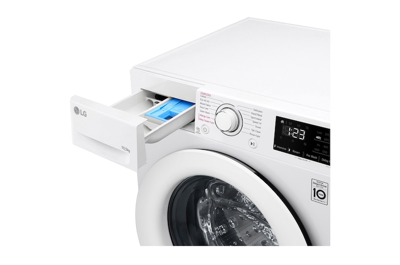 LG 10.5 kg Vaskemaskin(Hvit) - Energiklasse B, AI DD™, Steam™, Smart Diagnosis, F4WV210S0W