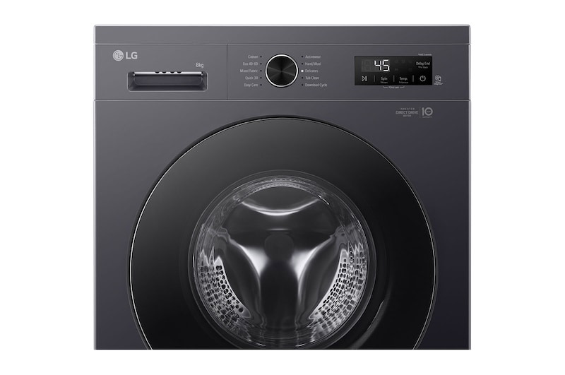 LG 8 kg Vaskemaskin(Essence Black) - Steam, Energiklasse A, 6 Motion DD, Smart Diagnosis™ med Wi-Fi, F4X1008NMB