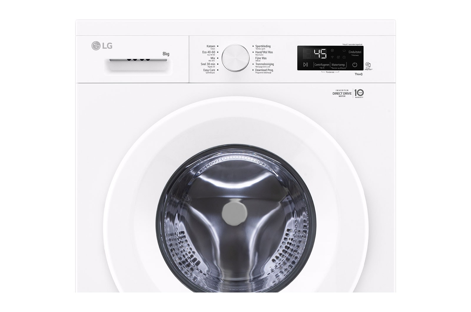 LG 8 kg Vaskemaskin(Hvid) - Steam, Energiklasse A, 6 Motion DD, Smart Diagnosis™ med Wi-Fi, F4X1008NWH