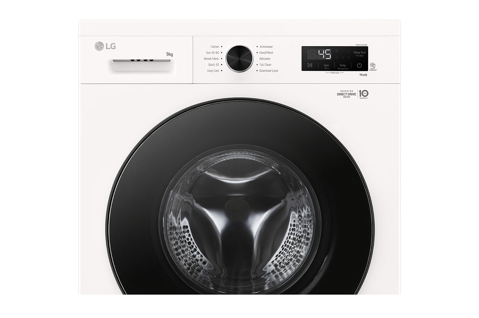 LG 9 kg Vaskemaskin(Hvid)- Steam, Energiklasse A, 6 Motion DD, Smart Diagnosis™ med Wi-Fi, F4X1009NWB