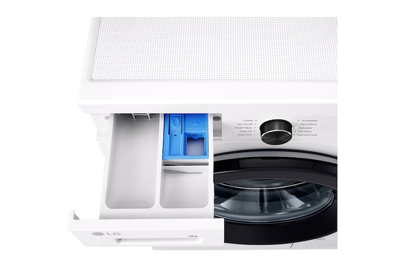 LG 9 kg Vaskemaskin(Essence White)- Steam, Energiklasse A, 6 Motion DD, Smart Diagnosis™ med Wi-Fi, F4X1009NWK