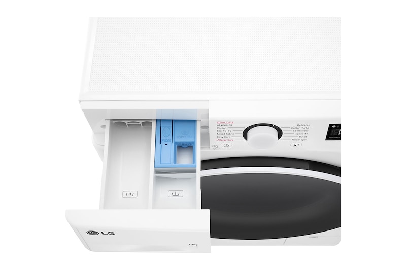 LG 13 kg Vaskemaskin(Hvid) - Steam, Energiklasse A, AI DD™, Smart Diagnosis™, F4Y5LYP0W