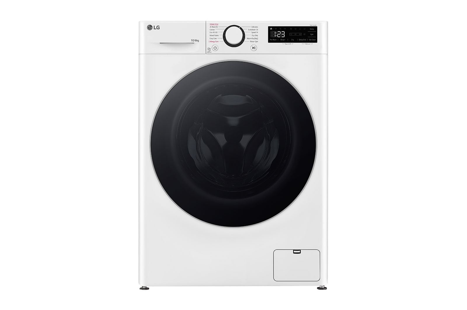 Visning forfra af 10 kg / 6 kg Kombineret vaskemaskine/tørretumbler(Hvid) - Steam, Energiklasse A/D, TurboWash™360, AI DD™, Smart Diagnosis™ F4Y5RRP1WY