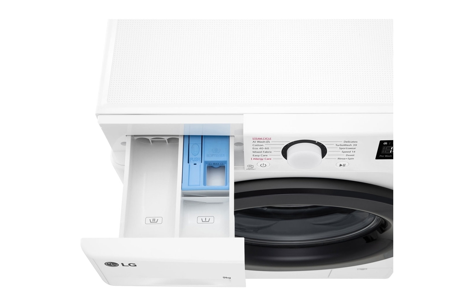LG 9 kg Vaskemaskin(Hvid) - Steam, Energiklasse A, TurboWash360™, AI DD™, Smart Diagnosis™ , F4Y5VYP6WY
