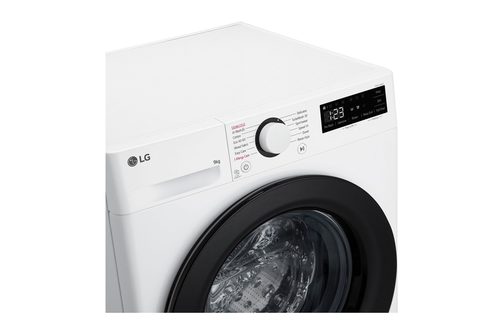 LG 9 kg Vaskemaskin(Hvid) - Steam, Energiklasse A, TurboWash360™, AI DD™, Smart Diagnosis™ , F4Y5VYP6WY
