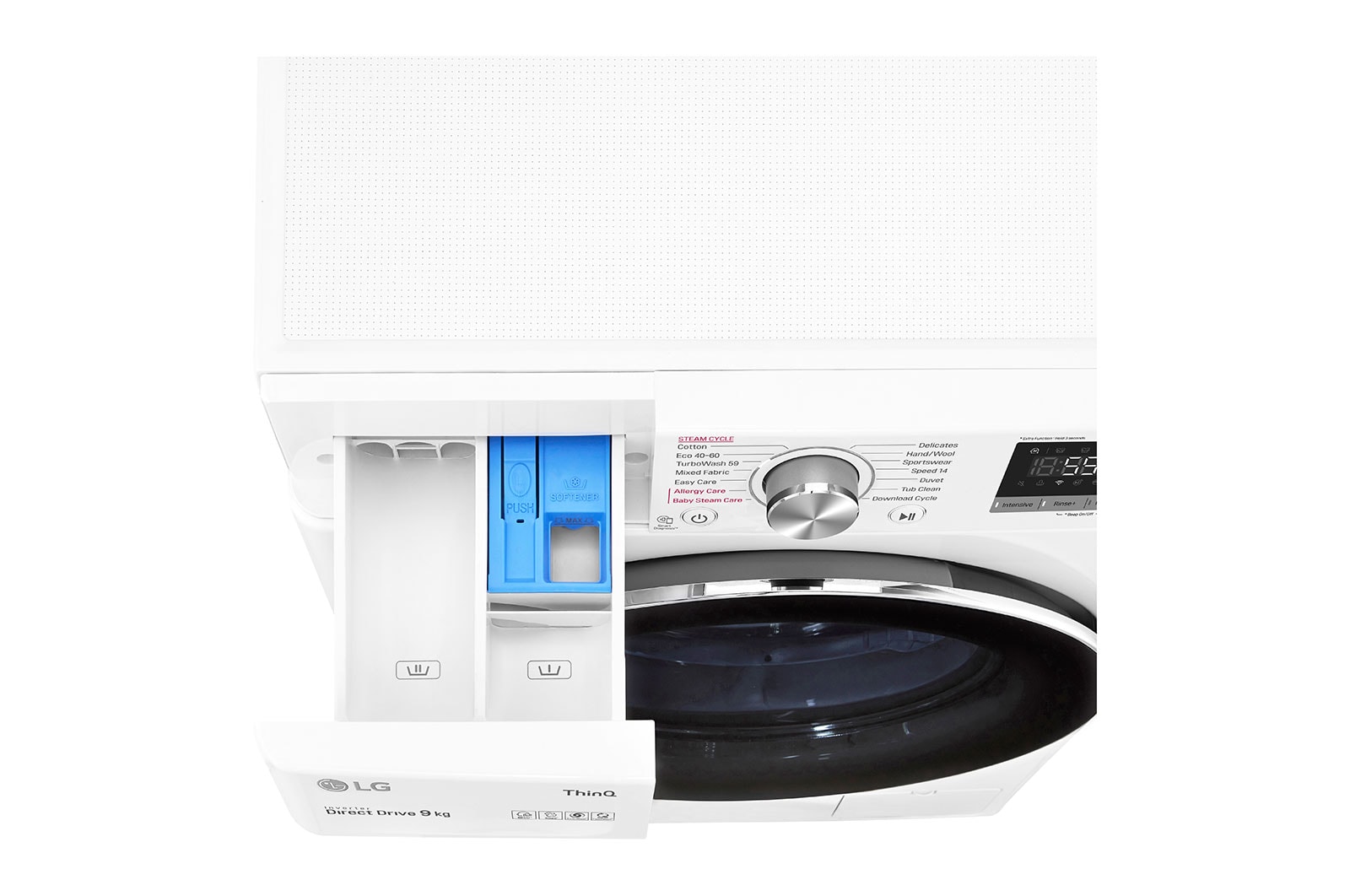 LG 9 kg Vaskemaskin(Hvid) - Steam, Energiklasse A, TurboWash™, AI DD™, Smart Diagnosis™ med Wi-Fi, FV74VNS2WA