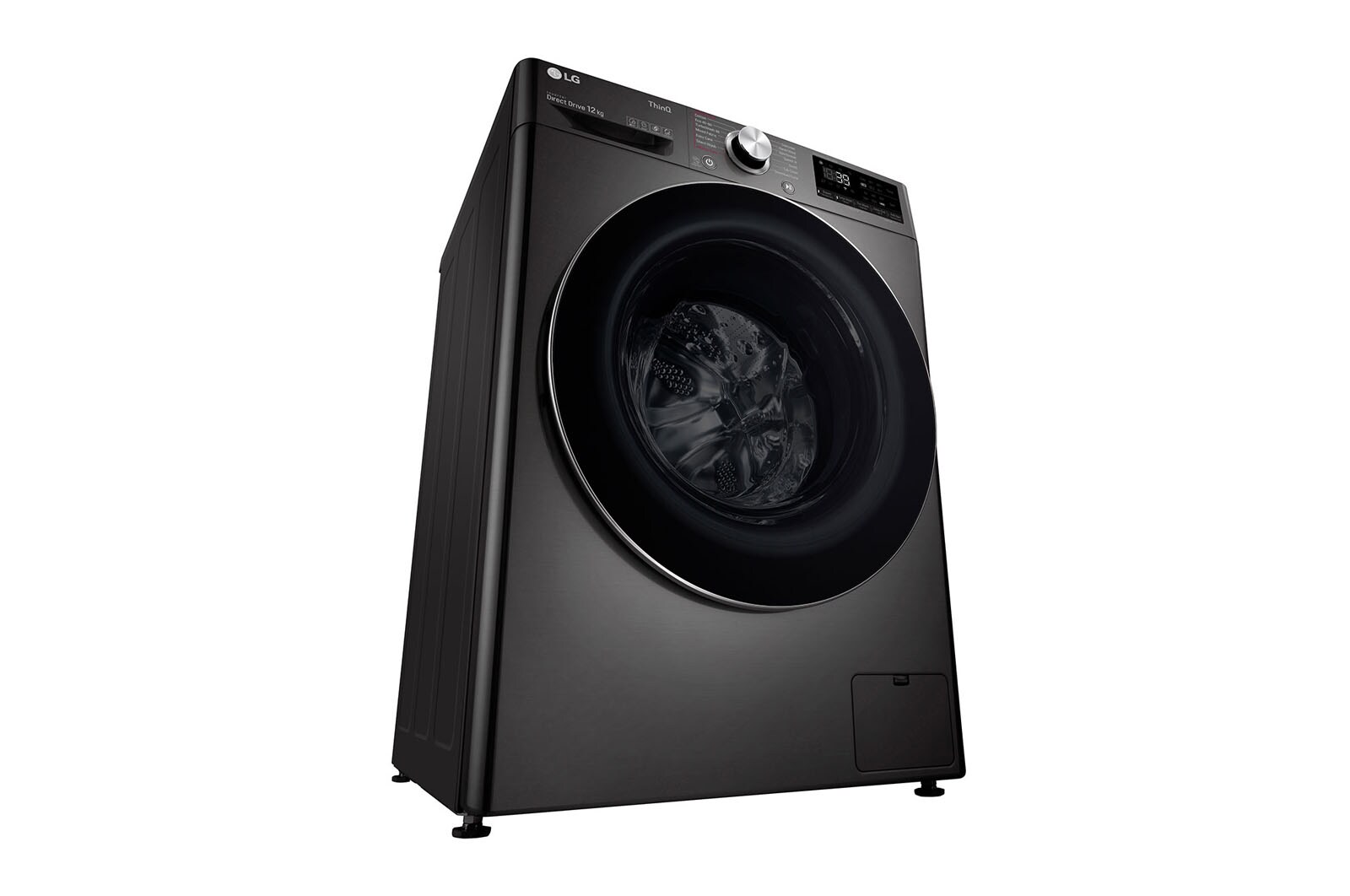 LG 12 kg Vaskemaskin(Sort) - Steam+, Energiklasse A, TurboWash360™, AI DD™, Smart Diagnosis™ med Wi-Fi, FV90BNS2BE