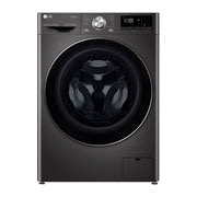 Visning forfra af 12 kg Vaskemaskin(Sort) - Steam&#43;, Energiklasse A, TurboWash360™, AI DD™, Smart Diagnosis™ med Wi-Fi FV90BNS2BE