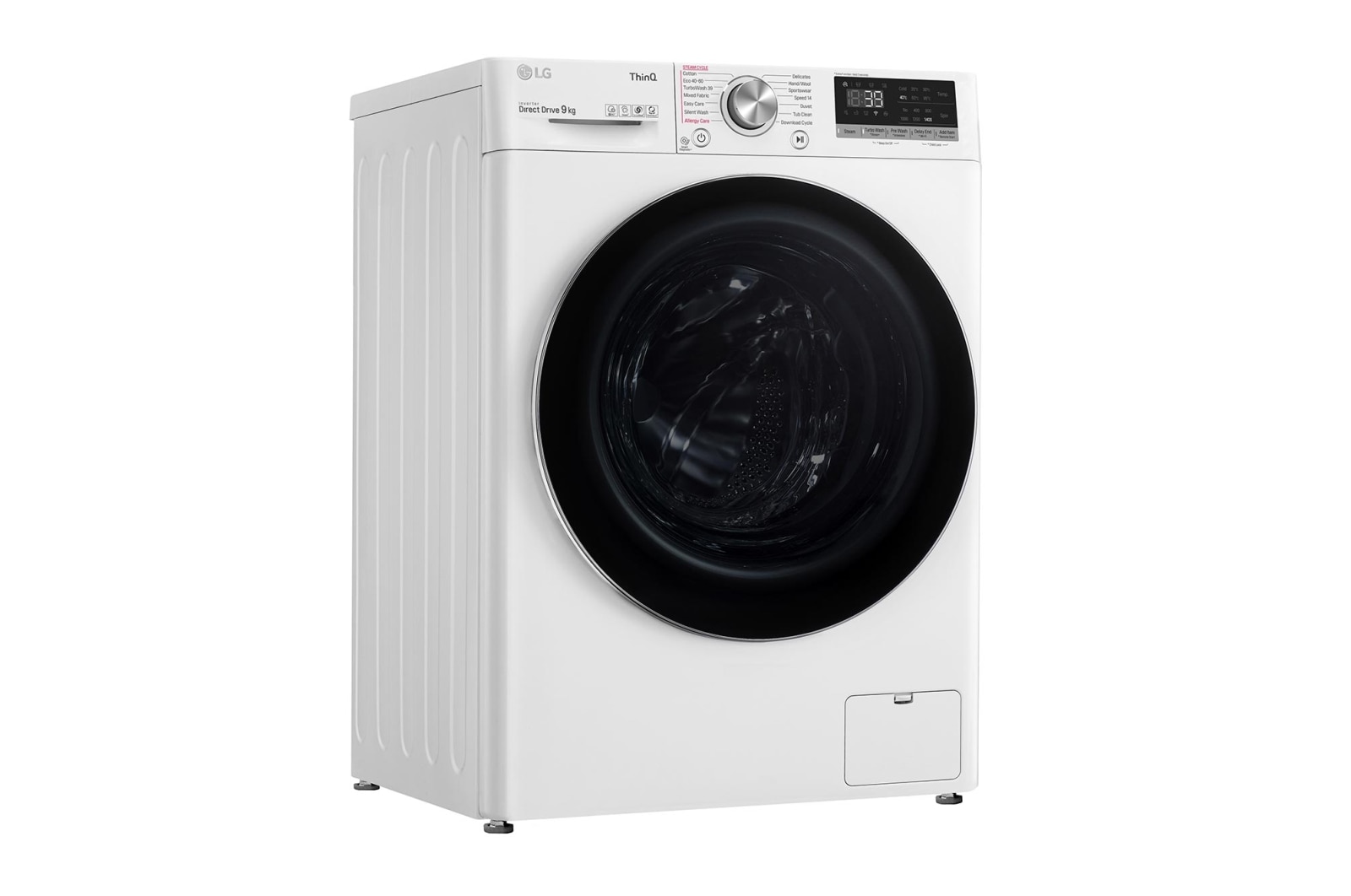 LG 9 kg Vaskemaskin(Hvid) - Steam, Energiklasse A, TurboWash360™, AI DD™, Smart Diagnosis™ med Wi-Fi, FV90VNS2QE