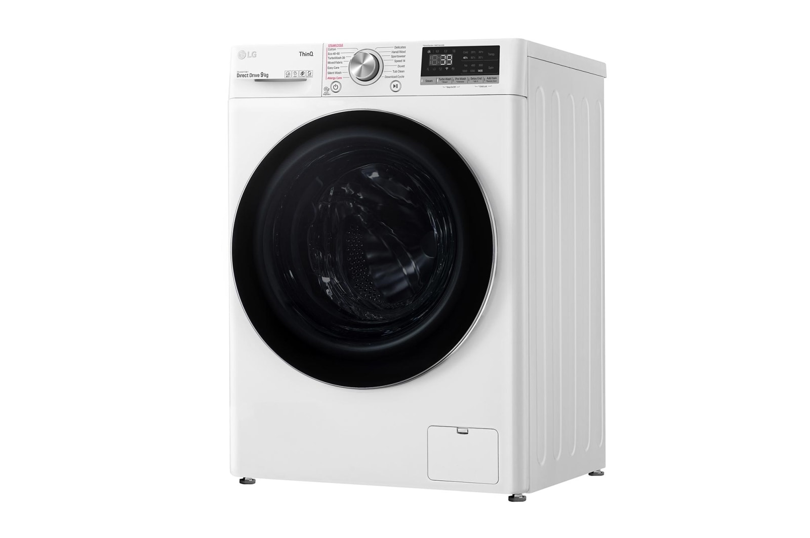 LG 9 kg Vaskemaskin(Hvid) - Steam, Energiklasse A, TurboWash360™, AI DD™, Smart Diagnosis™ med Wi-Fi, FV90VNS2QE