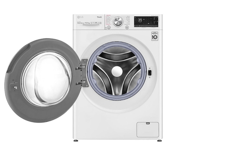 LG 10.5 kg Vaskemaskin(Hvid) - Auto Dose, Steam, Energiklasse A, TurboWash360™, AI DD™, Smart Diagnosis™ med Wi-Fi, FV96JNS2QA