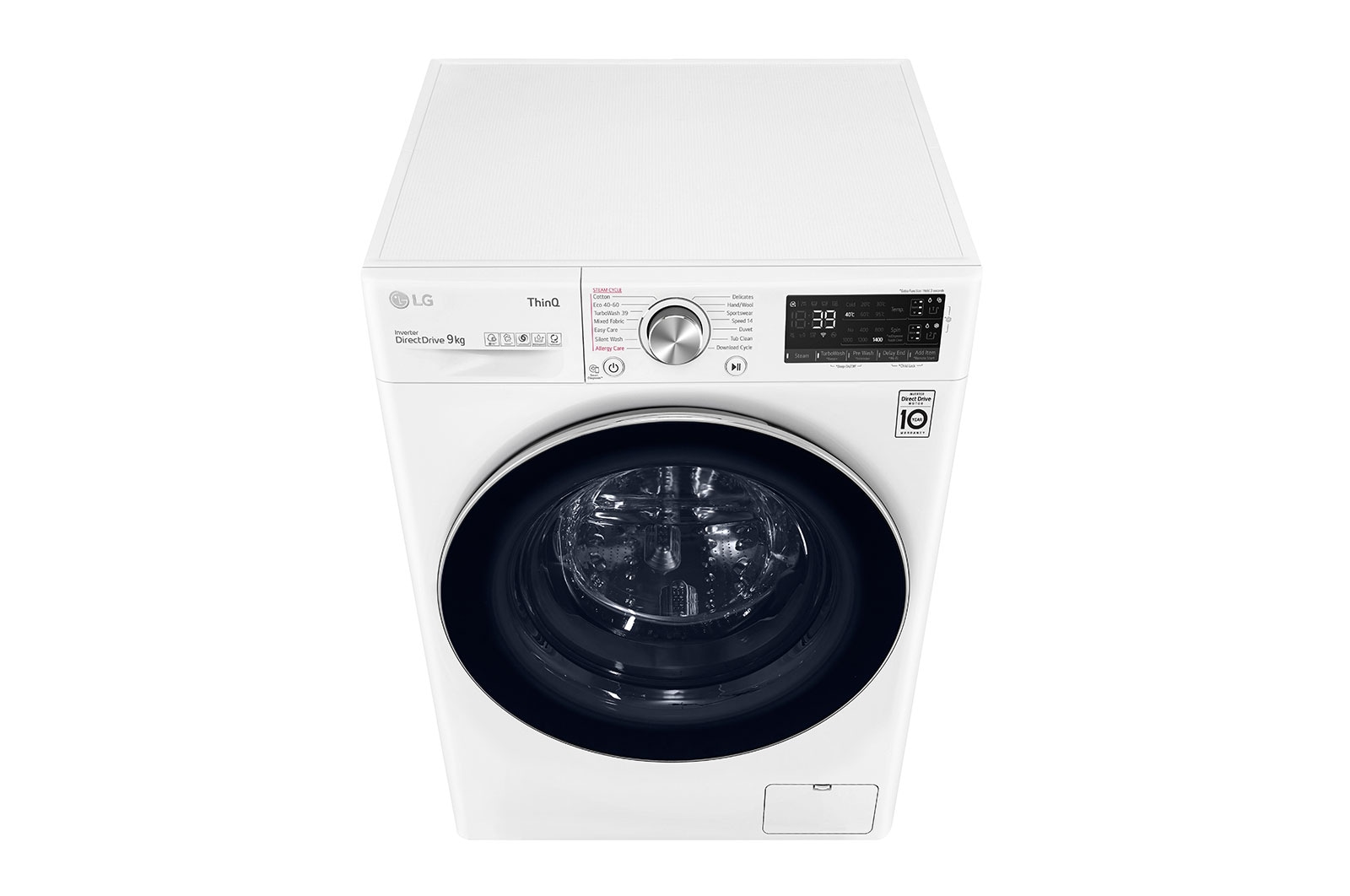 LG 9 kg Vaskemaskin(Hvid) - Auto Dose, Steam, Energiklasse A, TurboWash360™, AI DD™, Smart Diagnosis™ med Wi-Fi, FV94VNS2QA