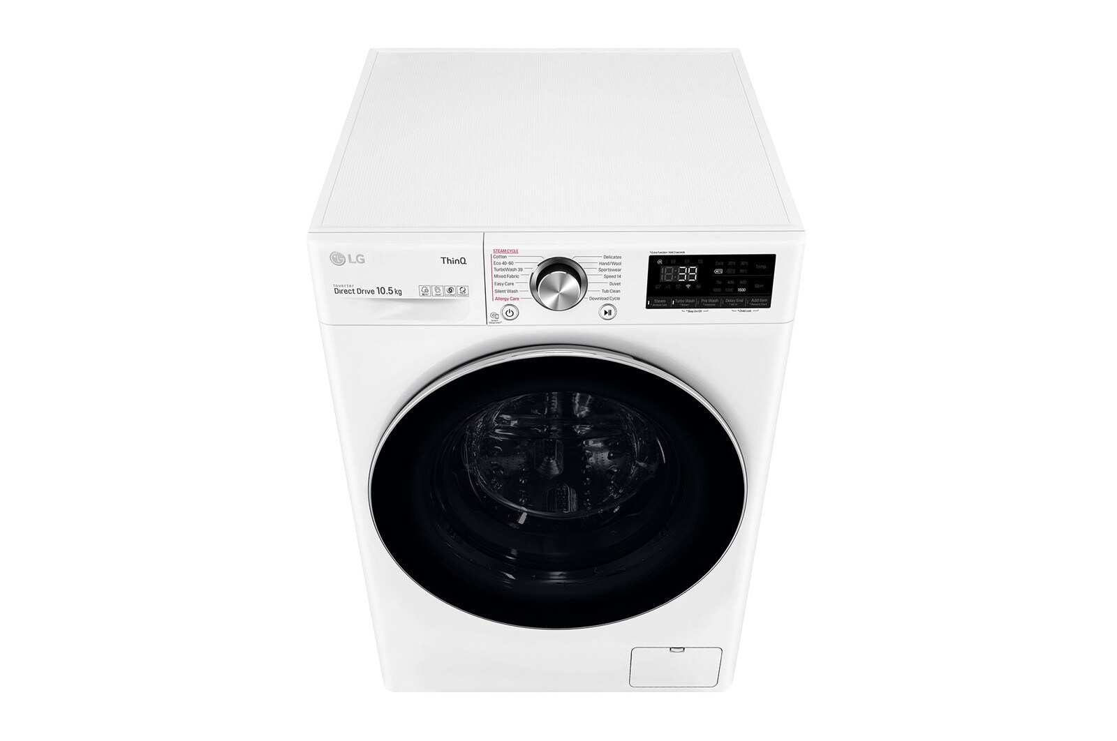 LG 10.5 kg Vaskemaskin(Hvid) - Steam+, Energiklasse A, TurboWash360™, AI DD™, Smart Diagnosis™ med Wi-Fi, FV96JNS2QE