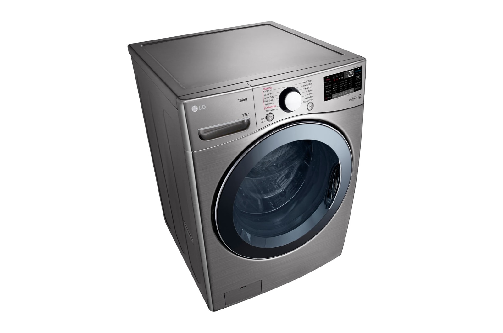 LG 17 kg Vaskemaskine(Stainless Silver) - Steam, Energiklasse E, TurboWash™, Smart Diagnosis™ med Wi-Fi, FVB17NS2TE