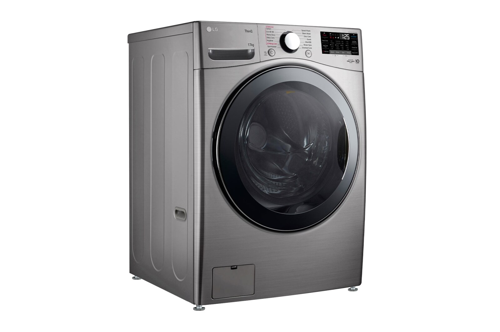 LG 17 kg Vaskemaskine(Stainless Silver) - Steam, Energiklasse E, TurboWash™, Smart Diagnosis™ med Wi-Fi, FVB17NS2TE