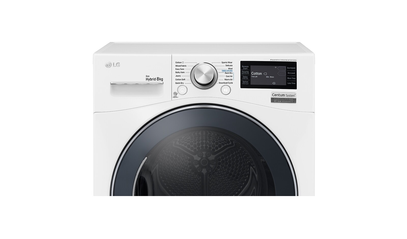 LG 8-Kg Centum System™  Eco Hybrid Tørretumbler Varmepumpeteknologi, RC8084AV3W