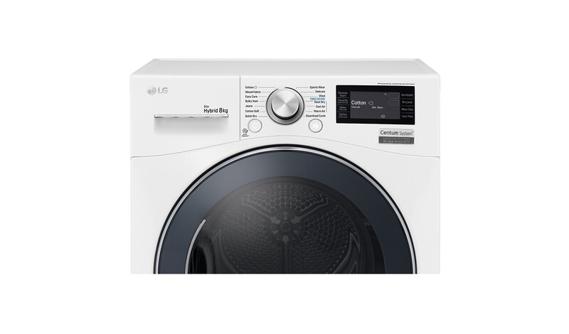 LG 8-Kg Centum System™  Eco Hybrid Tørretumbler Varmepumpeteknologi, RC8084AV3W