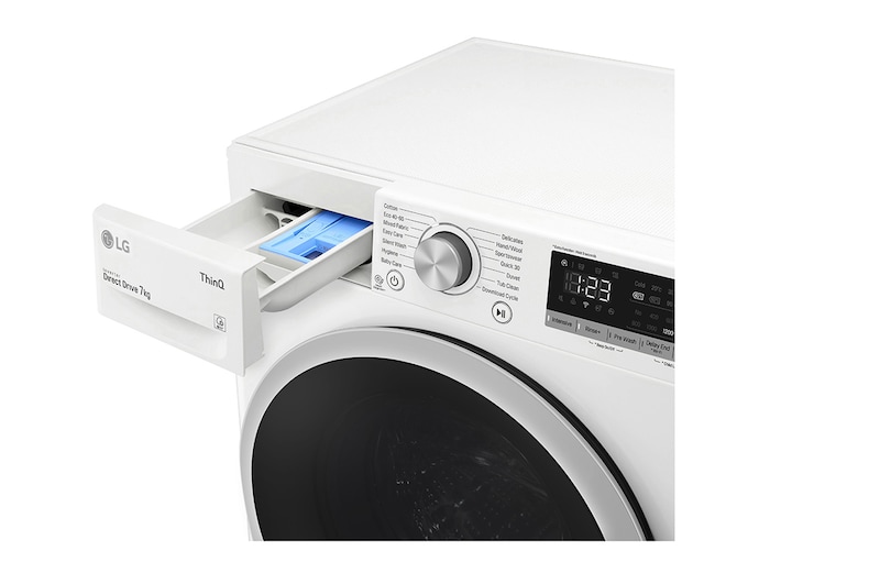 LG 7 kg Vaskemaskine(Hvid) - Energiklasse D, AI DD™, Smart Diagnosis™, P2A3QN1WSE