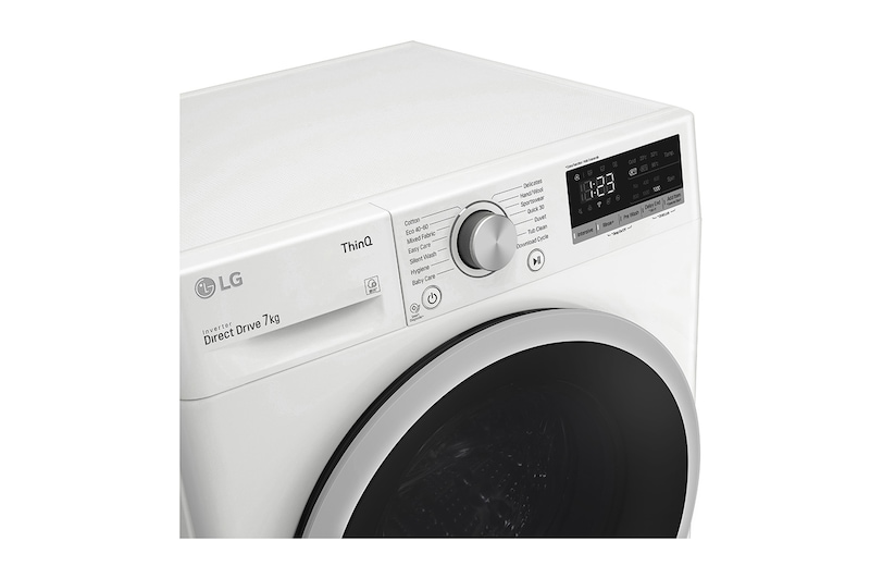 LG 7 kg Vaskemaskine(Hvid) - Energiklasse D, AI DD™, Smart Diagnosis™, P2A3QN1WSE