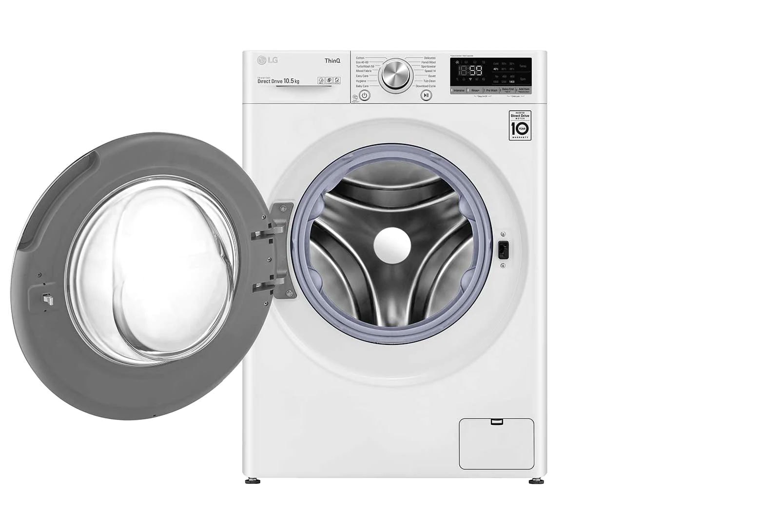 LG 10.5 kg Vaskemaskine(Hvid) - Energiklasse B, TurboWash™, AI DD™, Smart Diagnosis™ med Wi-Fi, P4AQJN1WE