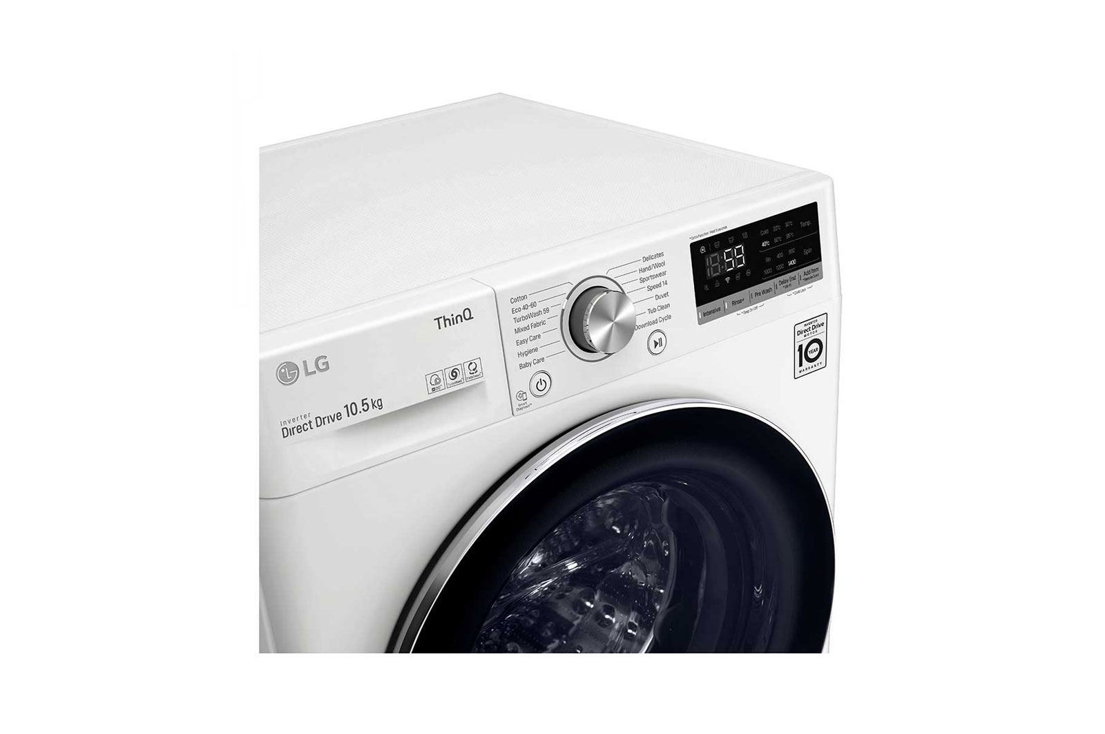 LG 10.5 kg Vaskemaskine(Hvid) - Energiklasse B, TurboWash™, AI DD™, Smart Diagnosis™ med Wi-Fi, P4AQJN1WE