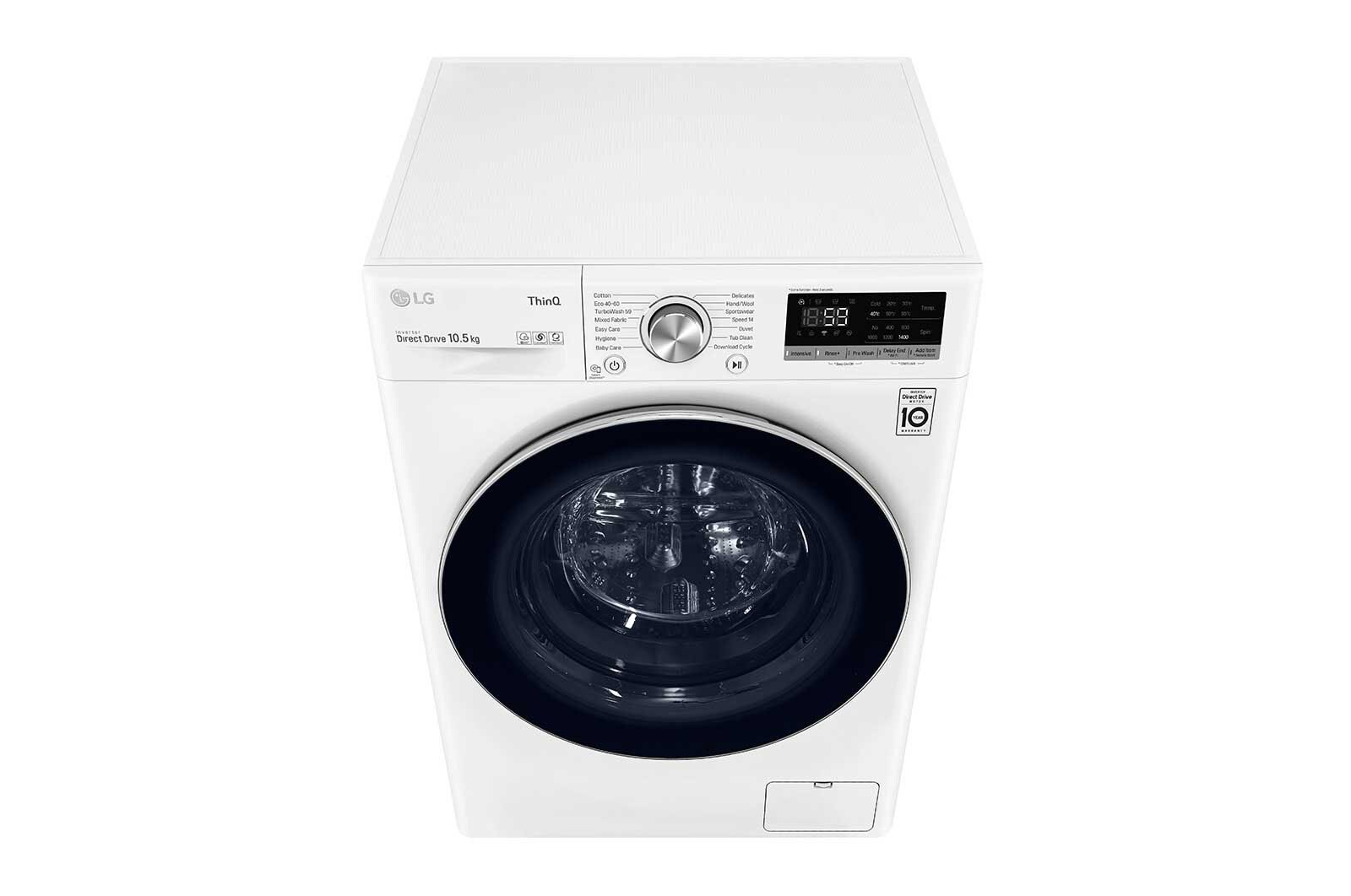 LG 10.5 kg Vaskemaskine(Hvid) - Energiklasse B, TurboWash™, AI DD™, Smart Diagnosis™ med Wi-Fi, P4AQJN1WE
