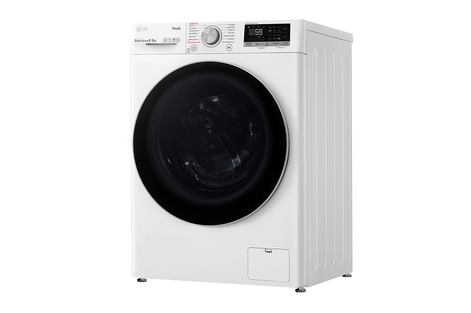 9 kg / 6 kg Kombineret vaskemaskine/tørretumbler(Hvid) - Steam, Energiklasse E, TurboWash™, AI DD™, Smart Diagnosis™ med Wi-Fi